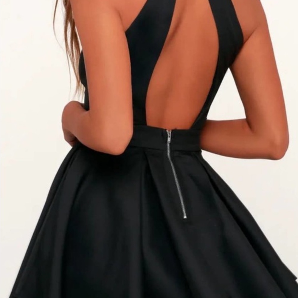 🍉 Lulus Dress Rehearsal Black Skater Dress
